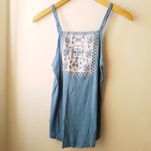 Blue Embroidered Summer Blouse